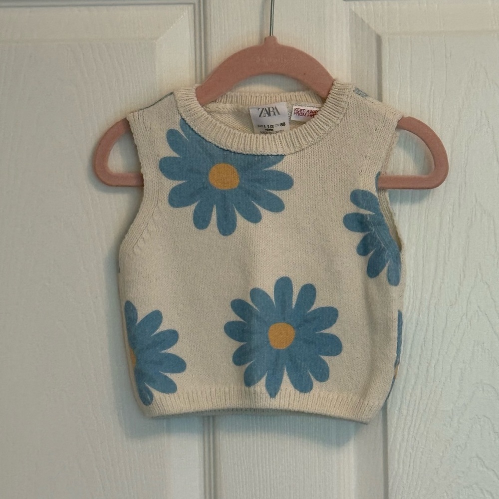 Zara Cream Knit Sweater 18 MO